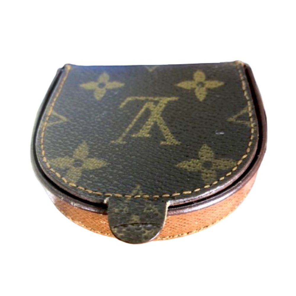 LOUIS VUITTON LV Monogram Coated Canvas Folding Coin / Pill Case